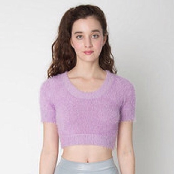 American Apparel Purple Fuzzy Crop 